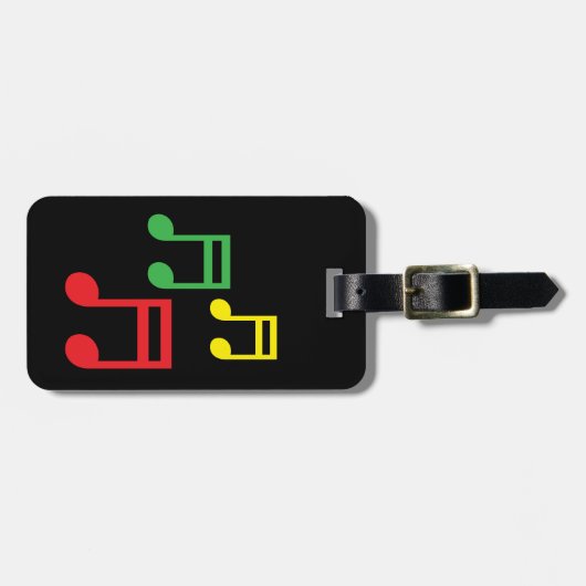 Aangepast reis bagagelabel met muzieknoten (Voorkant horizontaal)