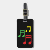 Aangepast reis bagagelabel met muzieknoten (Voorkant verticaal)