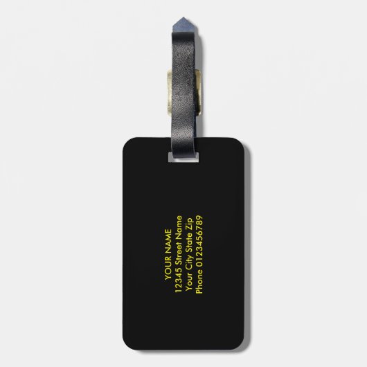 Aangepast reis bagagelabel met muzieknoten (Achterkant verticaal)