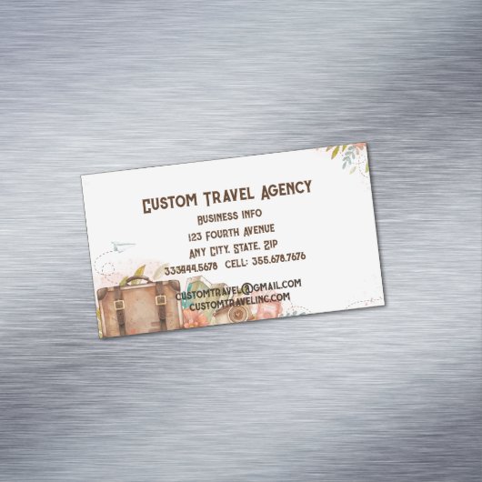 Aangepast reisbureau cruisevakken Business Ca Magnetisch Visitekaartje (Voorbeeld)