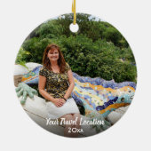 Aangepast reizen 2 Foto 2 met Kerstmis Keramisch Ornament (Achterkant)