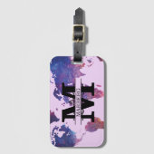 Aangepast reizen naar de Paarse Wereld Roze Lavend Bagagelabel (Voorkant (verticaal))