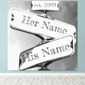 Aangepast Relatie Straatbord Canvas Afdruk (Insitu (Houten vloer))