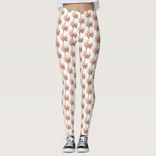 Aangepast rendement Rozen Ontwerp Modern elegant Leggings (Voorkant)
