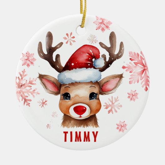 Aangepast Rendier Kerst Ornament (Voorkant)