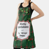 Aangepast Restaurant Christmas Green Plaid Schort (Insitu)