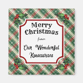 Aangepast Restaurant Christmas Plaid Magneet (Voorkant)