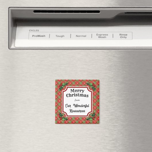 Aangepast Restaurant Kerst Rood Plaid Magneet (Insitu (Vaatwasser))