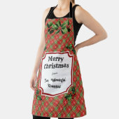 Aangepast Restaurant Kerst Rood Plaid Schort (Insitu)