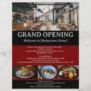 Aangepast restaurant of café Grand Opening Flyer