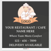 Aangepast restaurant of café Logo Sticker (Vel)