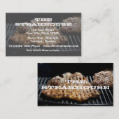 (Aangepast) Restaurant - Steak foto met transparan Visitekaartje (Voorkant / Achterkant)