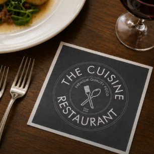 Aangepast restaurantlogo modern vierkant servet