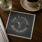 Aangepast restaurantlogo modern vierkant servet