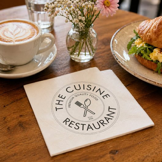 Aangepast restaurantlogo modern vierkant servet