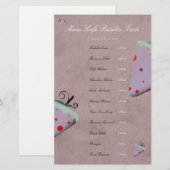 Aangepast restaurantmenu met aardbei (Voorkant / Achterkant)