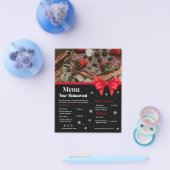 Aangepast restaurantmenu | Zwarte moderne fotomenu Flyer (Enkel)