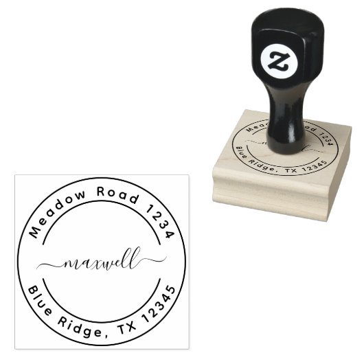 Aangepast retouradres – Eenvoudig minimalistisch Rubberstempel (Gestempeld)