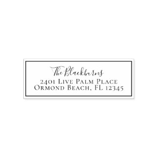 Aangepast retouradres gemoderniseerd label zelfinktende stempel