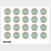 Aangepast retouradres groene kerst botanisch ronde sticker (Vel)