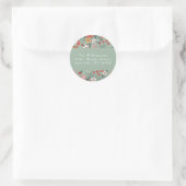 Aangepast retouradres groene kerst botanisch ronde sticker (Tas)
