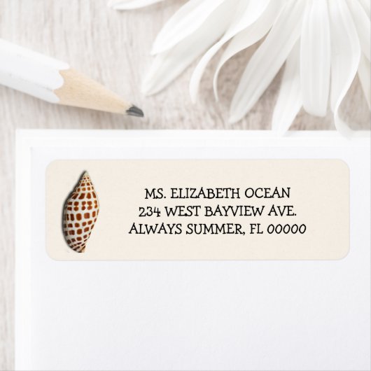 Aangepast retouradres Junonia Seashell Cream Etiket (Insitu)