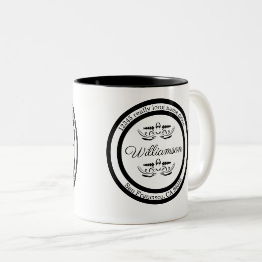 Aangepast retouradres Koffiehandleiding Tweekleurige Koffiemok (Voorkant rechts)