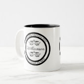 Aangepast retouradres Koffiehandleiding Tweekleurige Koffiemok (Voorkant links)