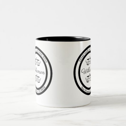 Aangepast retouradres Koffiehandleiding Tweekleurige Koffiemok (Center)