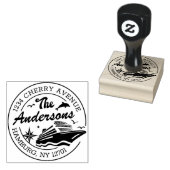 Aangepast retouradres met cruiseschip rubberstempel (Gestempeld)