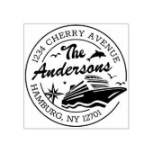 Aangepast retouradres met cruiseschip rubberstempel (Afrduk)