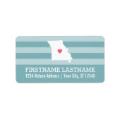 Aangepast retouradres Missouri Home State-kaart Etiket (Voorkant)