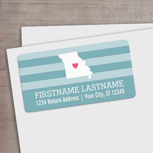 Aangepast retouradres Missouri Home State-kaart Etiket