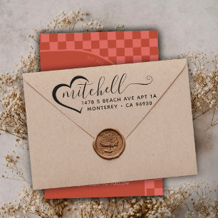 Aangepast retouradres — Paar hart Rubberstempel