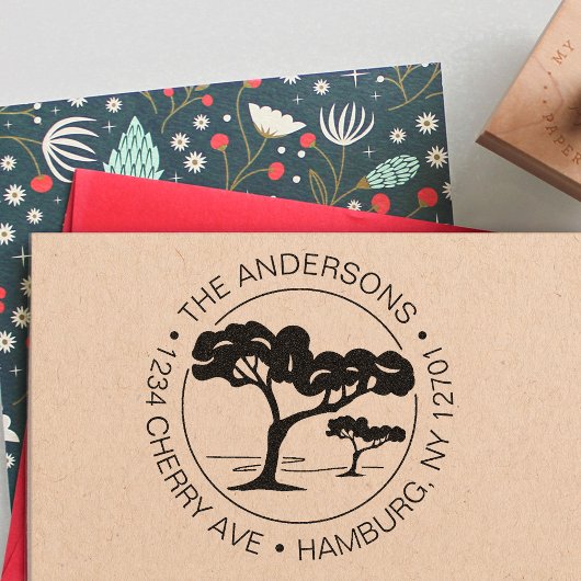 Aangepast retouradres paraplu dennenboom  zelfinktende stempel