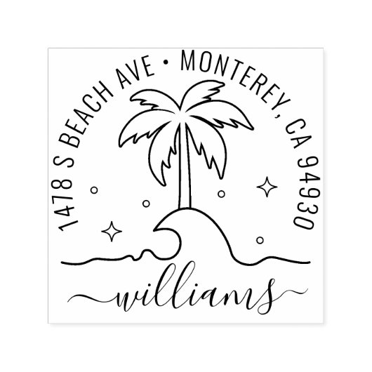 Aangepast retouradres Stempel met palmstructuur - (Design)