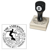 Aangepast retouradres surfplank surfen golf rubberstempel (Gestempeld)