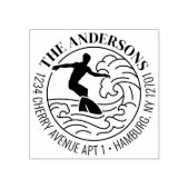 Aangepast retouradres surfplank surfen golf rubberstempel (Afrduk)