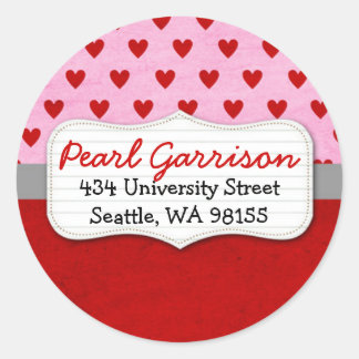 Aangepast retouradres Valentijnsdag Cirkel Ronde Sticker