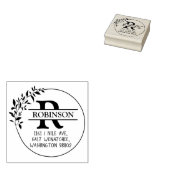Aangepast retouradres van de familie met monogram, rubberstempel (Gestempeld)