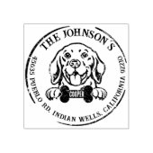 Aangepast retouradres voor beagle rubberstempel (Afrduk)