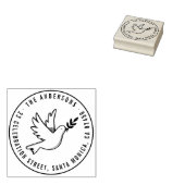 Aangepast retouradres voor moderne vredesduif rubberstempel (Gestempeld)
