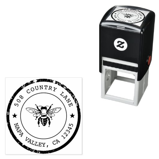 Aangepast retouradres: zelfinkend stempel, bijenst  zelfinktende stempel (In situ)