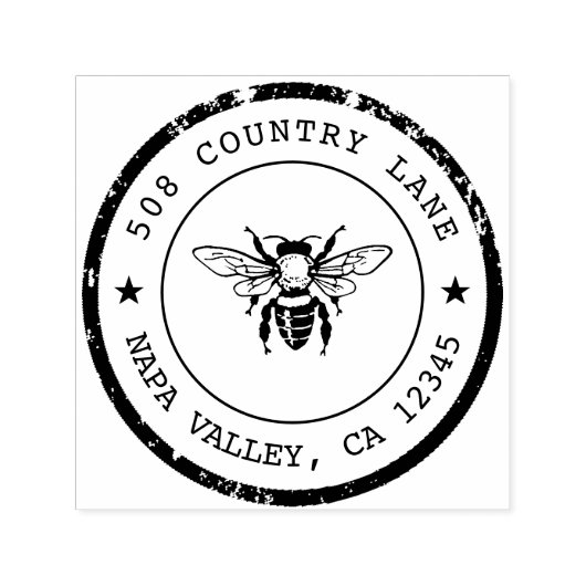 Aangepast retouradres: zelfinkend stempel, bijenst  zelfinktende stempel (Design)