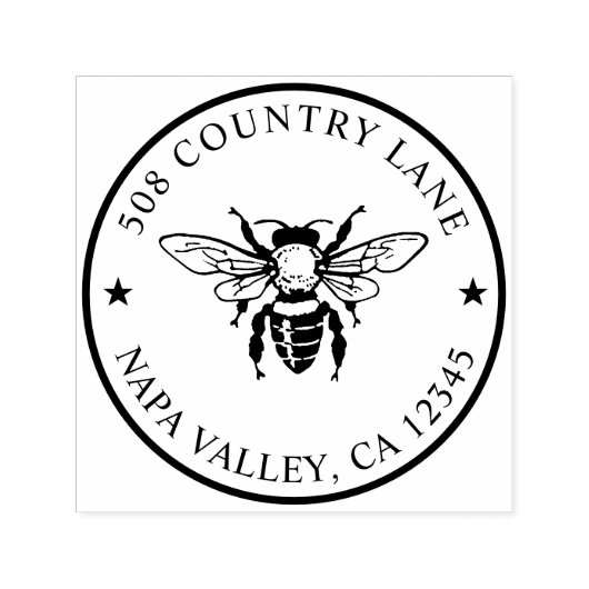 Aangepast retouradres: zelfinkend stempel, bijenst  zelfinktende stempel (Design)