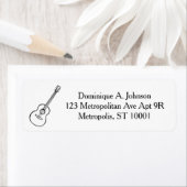 Aangepast retouradreslabel, gitaartekening etiket (Insitu)