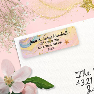 Aangepast retouradreslabel Roze Galaxy Spiraal  Etiket