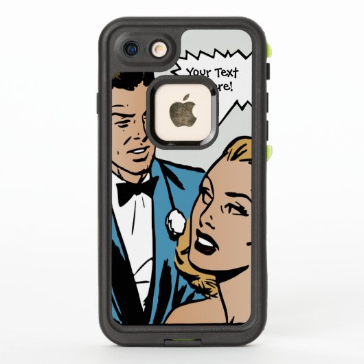 Aangepast retro 1950s  Comics Couple iPhone C (Achterkant)