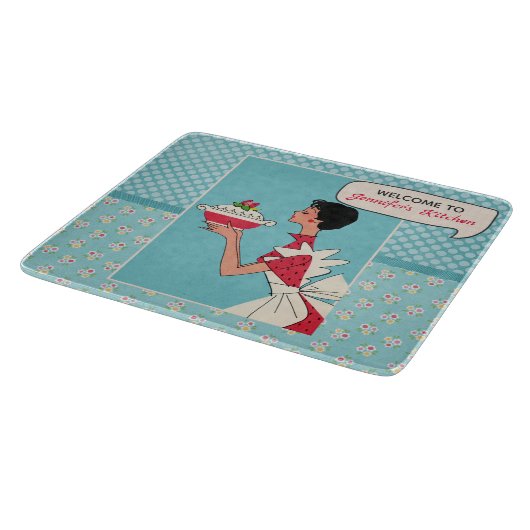 Aangepast Retro - 6 x 7 ontwerp Snijplank (Hoek)