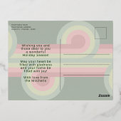 Aangepast Retro Abstract Golven Kunstpatroon Echt  Folie Feestdagen Briefkaart (Achterkant)